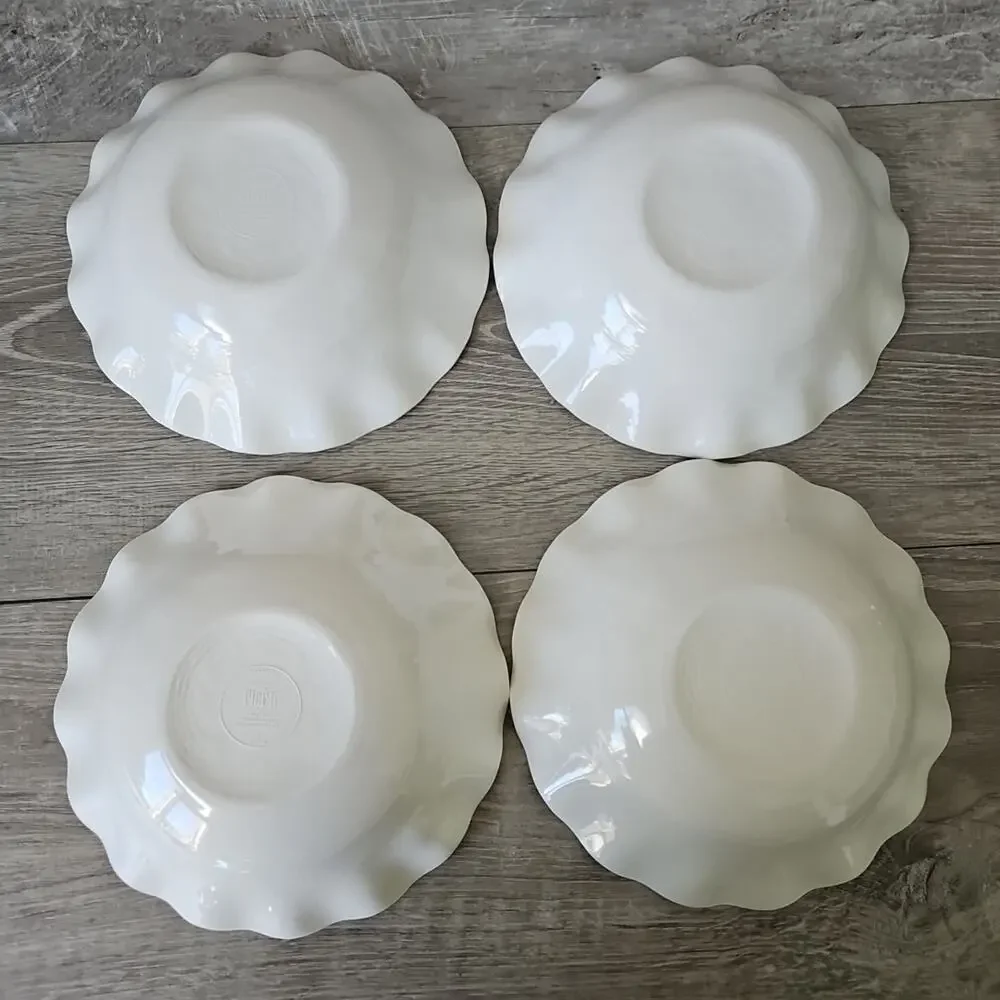 Pier 1 One Imports Marble Wave Turquoise Melamine Coastal Beach Lake 4 Bowl Set